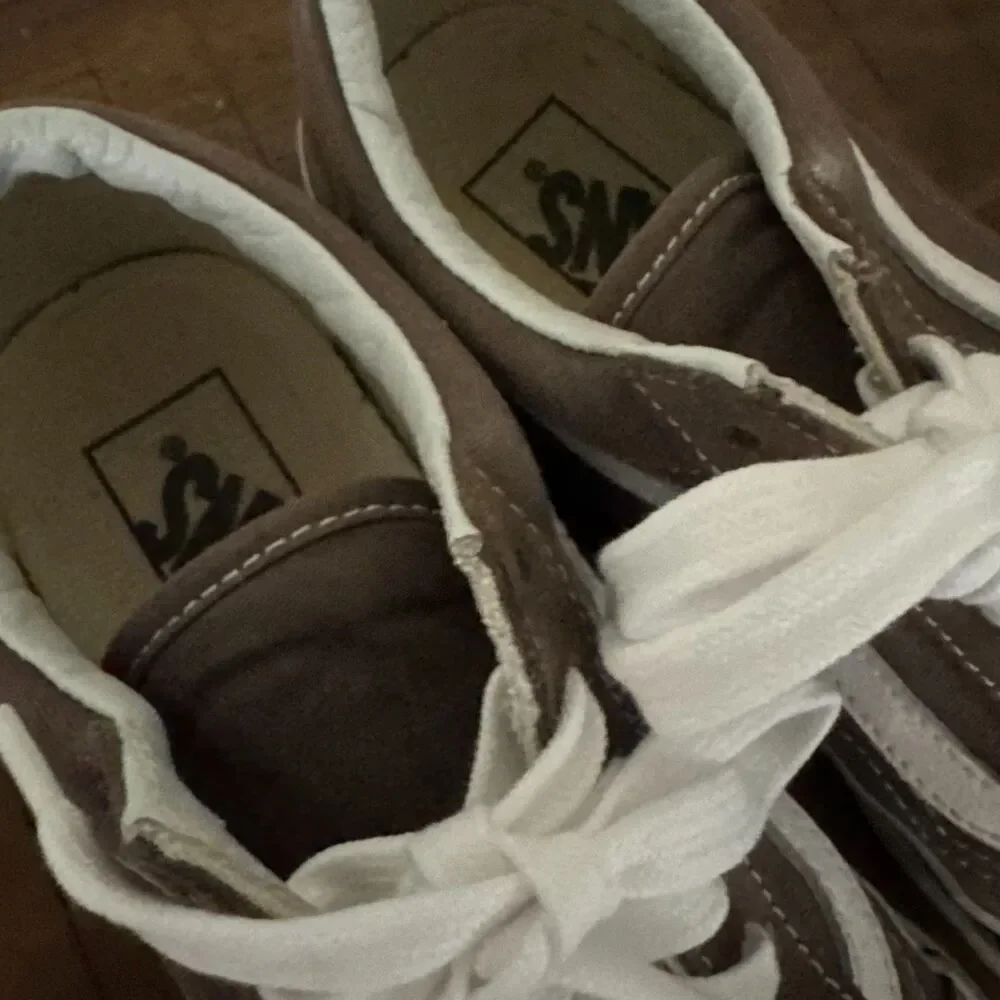 Vans Old Skool Brown White Low Top Sneakers Womens 7 Skate Casual Shoes_6